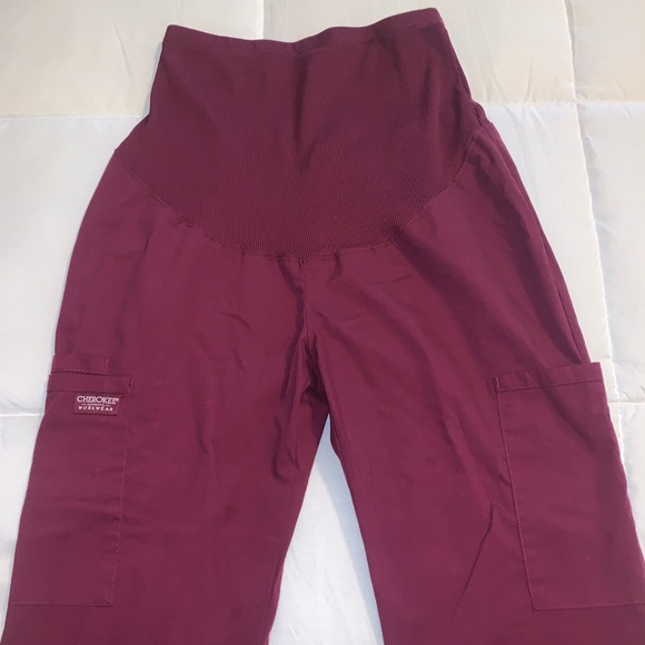 Cherokee Wine Maternity Scrubs - Picture 2 of 3
